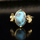 Turqoiuse Flower ring, Woman 925 Silver Handmade turquoise ring