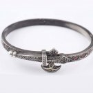 Men Axe 14K Gold and Silver Cuff Bracelet, Ruby and Diamond Stone Bracelet