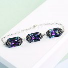 Mystic Topaz Bracelet Handmade Woman Silver Mystic Topaz Wristband