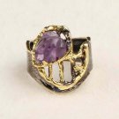 Handmade Womens  Amethyst Small Gemstone Ring, Woman 925 Silver Ring