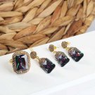 Mystic Topaz Rectangle Jewelry Set Handmade Woman Silver Mystic Topaz Jewelry