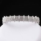 Woman Baget Zircon 925 Silver Cuff Bracelet Victorian 925 Silver Cuff Bracelet