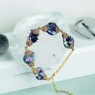 Hearth Shaped Mystic Topaz Bracelet Handmade Woman Silver Mystic Topaz Wristband