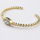 Woman Evil Eye Shaped 925 Silver Cuff Bracelet,Zircon stone Bracelet for Woman