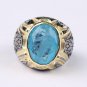 Oval Paraiba Tourmaline Ring, Mens 925 Silver Gold Plated Handmade Ring
