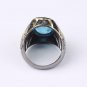 Oval Paraiba Tourmaline Ring, Mens 925 Silver Gold Plated Handmade Ring