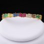 Woman Baget Zircon Rainbow 925 Silver Cuff Bracelet, Rainbow Gold plated
