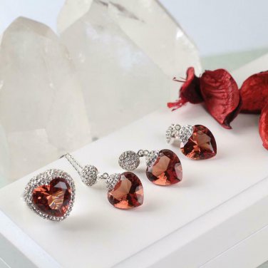 Zultanite Heart Jewelry Set Handmade Woman Silver Zultanite Jewelry Sets