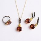 Round Zultanite Jewelry Set, Woman Delicate Silver Zultanite Jewelry Set