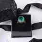 Huge Paraiba Tourmaline Ring, Man925 Silver Dark Green Gold Plated Handmade Ring
