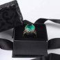 Huge Paraiba Tourmaline Ring, Man925 Silver Dark Green Gold Plated Handmade Ring