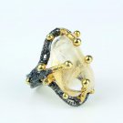 Handmade Womens Silver Raw Quartz Ring, Woman 925 Silver Ring, Quartz Ring