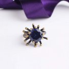 Round Tanzanite Ring, Woman 925 Silver Ring, Handmade Silver Tanzanite Rings