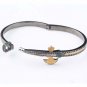 Men Axe 24K Gold and Silver Cuff Bracelet, Emerald and Diamond Stone Bracelet fo