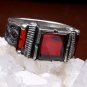 Handmade Mans Zircon Red Gemstone Ring, Mans 925 Silver Ring