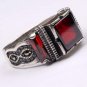 Handmade Mans Zircon Red Gemstone Ring, Mans 925 Silver Ring