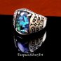 Opal Mans Silver Handmade Ring, Blue Opal 925 Silver Ring, Handmade special