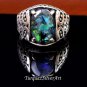 Opal Mans Silver Handmade Ring, Blue Opal 925 Silver Ring, Handmade special