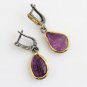 Women Eardrop Amethyst Earring,Handmade 925 Silver Woman Amethyst Earring