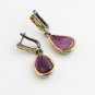 Women Eardrop Amethyst Earring,Handmade 925 Silver Woman Amethyst Earring