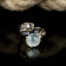 Rainbow Moonstone Handmade Womens Silver Ring