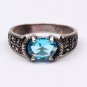 Handmade Mans Zircon Sky Blue Gemstone Ring