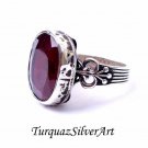 Handmade 925 Silver Damson Purple Corundum Ring