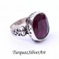 Handmade 925 Silver Damson Purple Corundum Ring