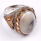 Handmade Mans 925 Silver White Ring