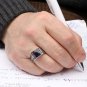 Handmade Mans Zircon Dark Blue Gemstone Ring