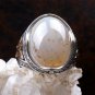 Handmade Mans 925 Silver White Agate Ring, 925 Silver Ring