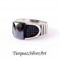 Handmade Mans Black Zircon Gemstone Ring