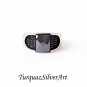 Handmade Mans Black Zircon Gemstone Ring