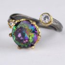 Handmade Womens Topaz Gemstone Ring, Woman 925 Silver Ring