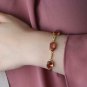 Oval Zultanite Silver Bracelet for Women , Art Deco Silver Wristband