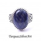 Lapis Silver Ring, 925 Silver Ring For Men, Sterling Silver Handmade