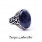 Lapis Silver Ring, 925 Silver Ring For Men, Sterling Silver Handmade