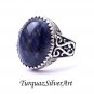 Lapis Silver Ring, 925 Silver Ring For Men, Sterling Silver Handmade