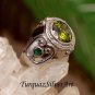 Handmade Mans Zircon Green Gemstone Ring Mans 925 Silver Handmade