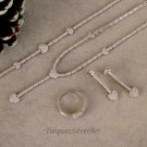 Woman Engagement Cubic Zirconia 925 Silver Jewelry Set,Zircon Ring,Heart Zircon