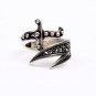 Handmade Mans Sword Black Zircon Gemstone Ring, Mans 925 Silver