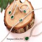 Woman Green Cubic Zirconia 925 Silver Jewelry Set Handmade