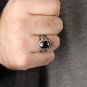 Handmade Mans Black Zircon Gemstone Ring, Mans 925 Silver Ring