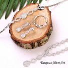 Woman Dainty Cubic Zirconia 925 Silver Jewelry Set