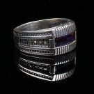 Handmade Mans Zircon Purple Gemstone Ring