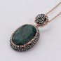 Oval Dyed Emerald Silver Jewelry Set, Woman Silver Emerald