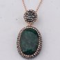 Oval Dyed Emerald Silver Jewelry Set, Woman Silver Emerald
