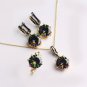 Round cut Mystic Topaz Flower Silver Jewelry Set handmade