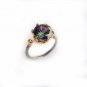 Round cut Mystic Topaz Flower Silver Jewelry Set handmade