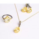 Woman Handmade Drop Zirconia 925 Silver Jewelry Set, Zirconia ring,